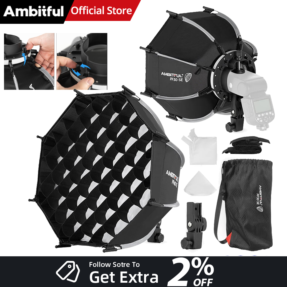 Photography Lighting Grid - AMBITFUL PF30/PF40 Mini Speedlite Portable 30cm/40cm